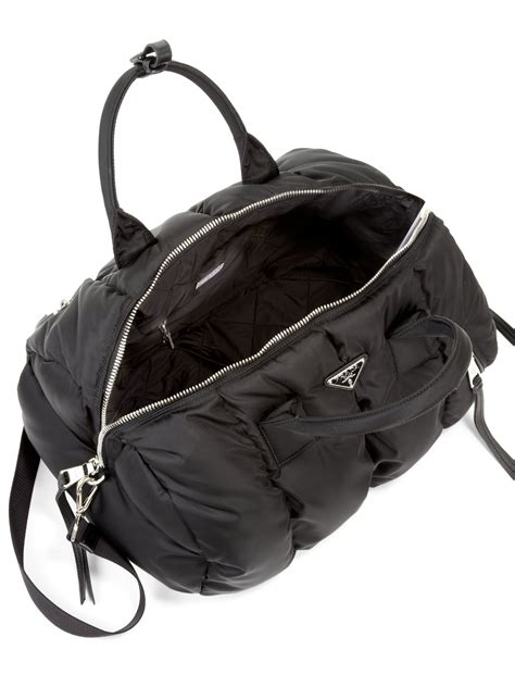 prada tessuto bomber messenger bag|Prada Tessuto Bomber Duffel Bag, Black (Nero) .